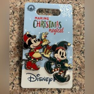Disney Making Christmas Magic 2024 Mickey And Minnie Two Pin Set New OE
